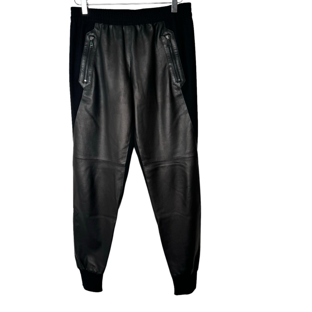 Vince Black Genuine Leather Crepe Mixed Media Jogger Pants
Trousers Small - Picture 3 of 8